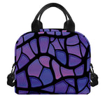 Purple Stained Glass Mosaic Print Insulated Lunch Bag