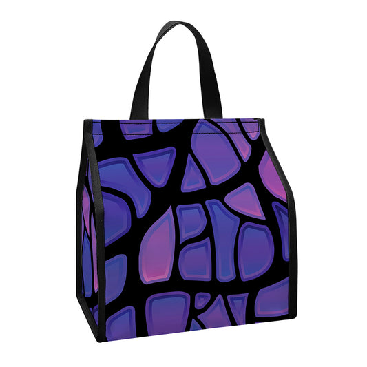 Purple Stained Glass Mosaic Print Insulated Lunch Tote