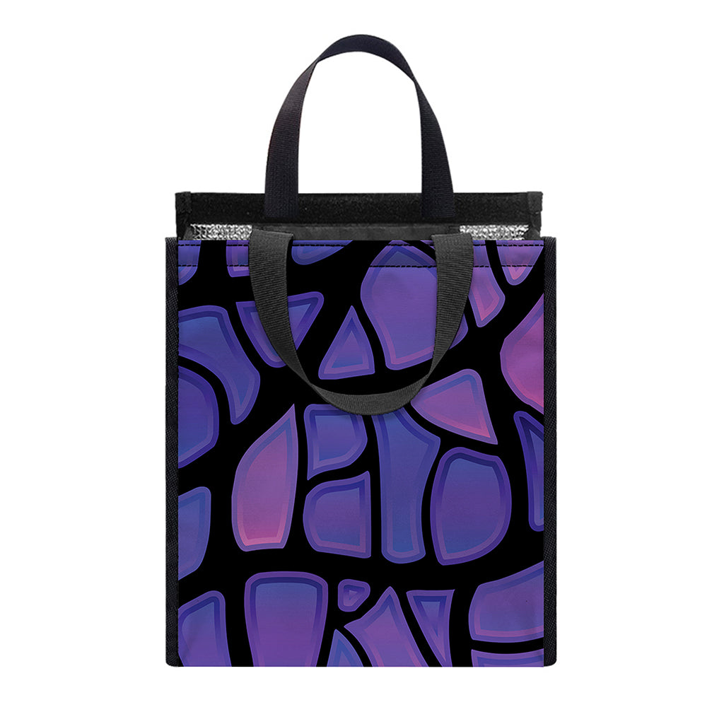 Purple Stained Glass Mosaic Print Insulated Lunch Tote