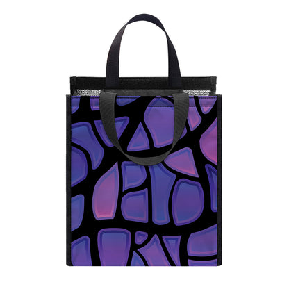 Purple Stained Glass Mosaic Print Insulated Lunch Tote