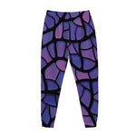 Purple Stained Glass Mosaic Print Jogger Pants