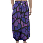 Purple Stained Glass Mosaic Print Lantern Pants