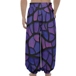 Purple Stained Glass Mosaic Print Lantern Pants