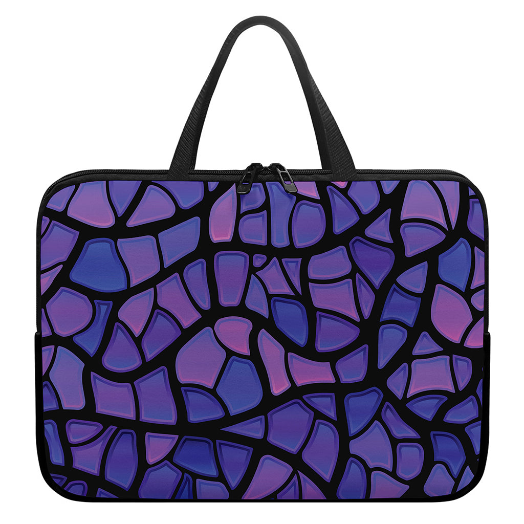 Purple Stained Glass Mosaic Print Laptop Sleeve With Handle
