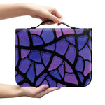 Purple Stained Glass Mosaic Print Leather Bible Cover