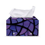 Purple Stained Glass Mosaic Print Leather Tissue Box Cover