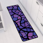 Purple Stained Glass Mosaic Print Long Kitchen Mat