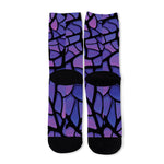 Purple Stained Glass Mosaic Print Long Socks