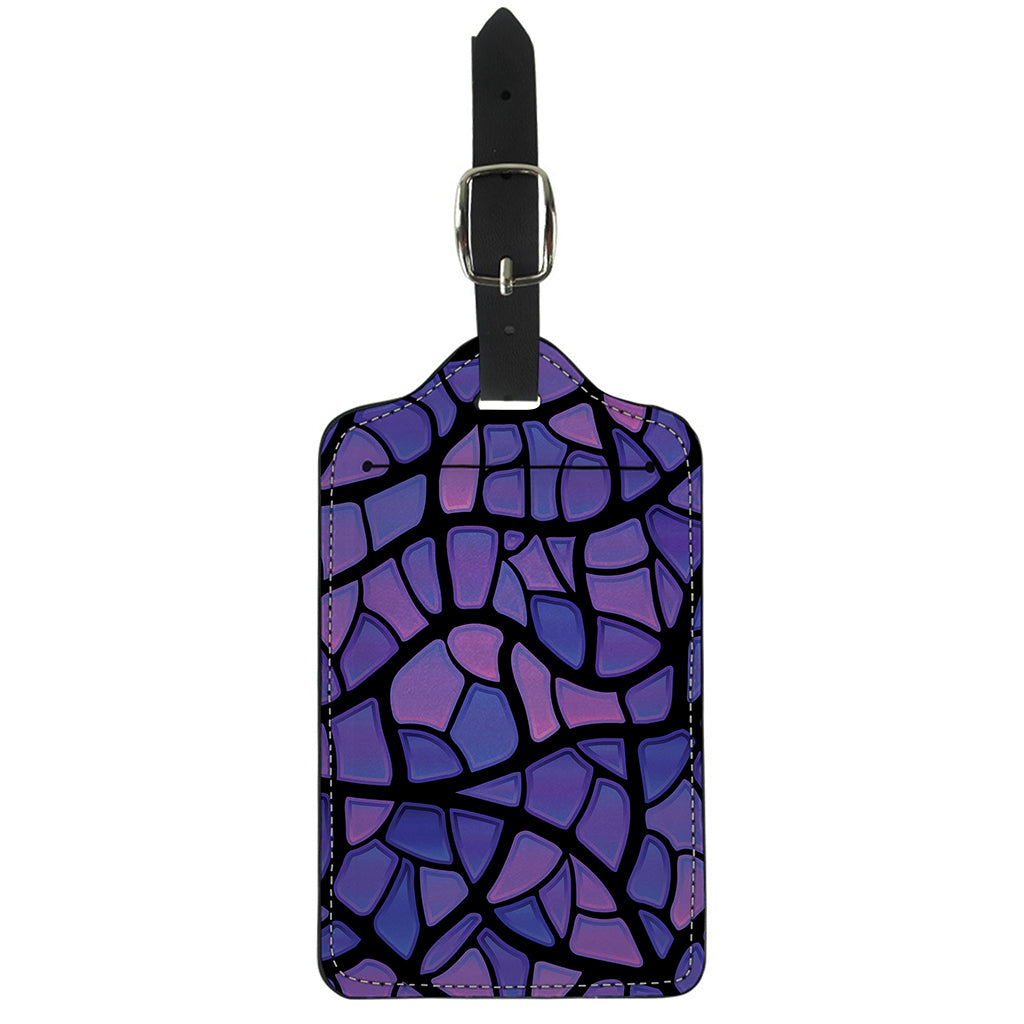Purple Stained Glass Mosaic Print Luggage Tag