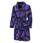 Purple Stained Glass Mosaic Print Men's Bathrobe