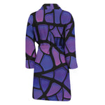 Purple Stained Glass Mosaic Print Men's Bathrobe