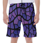 Purple Stained Glass Mosaic Print Men's Beach Shorts