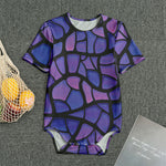 Purple Stained Glass Mosaic Print Men's Bodysuit