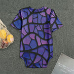 Purple Stained Glass Mosaic Print Men's Bodysuit