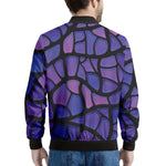 Purple Stained Glass Mosaic Print Men's Bomber Jacket