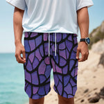 Purple Stained Glass Mosaic Print Men's Cargo Shorts