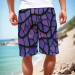 Purple Stained Glass Mosaic Print Men's Cargo Shorts
