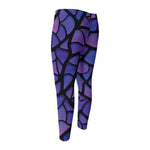Purple Stained Glass Mosaic Print Men's Compression Pants