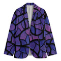 Purple Stained Glass Mosaic Print Men's Cotton Blazer