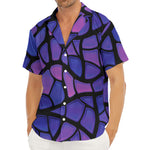 Purple Stained Glass Mosaic Print Men's Deep V-Neck Shirt