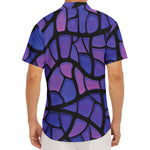 Purple Stained Glass Mosaic Print Men's Deep V-Neck Shirt