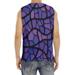 Purple Stained Glass Mosaic Print Men's Fitness Tank Top