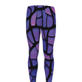Purple Stained Glass Mosaic Print Men's Leggings