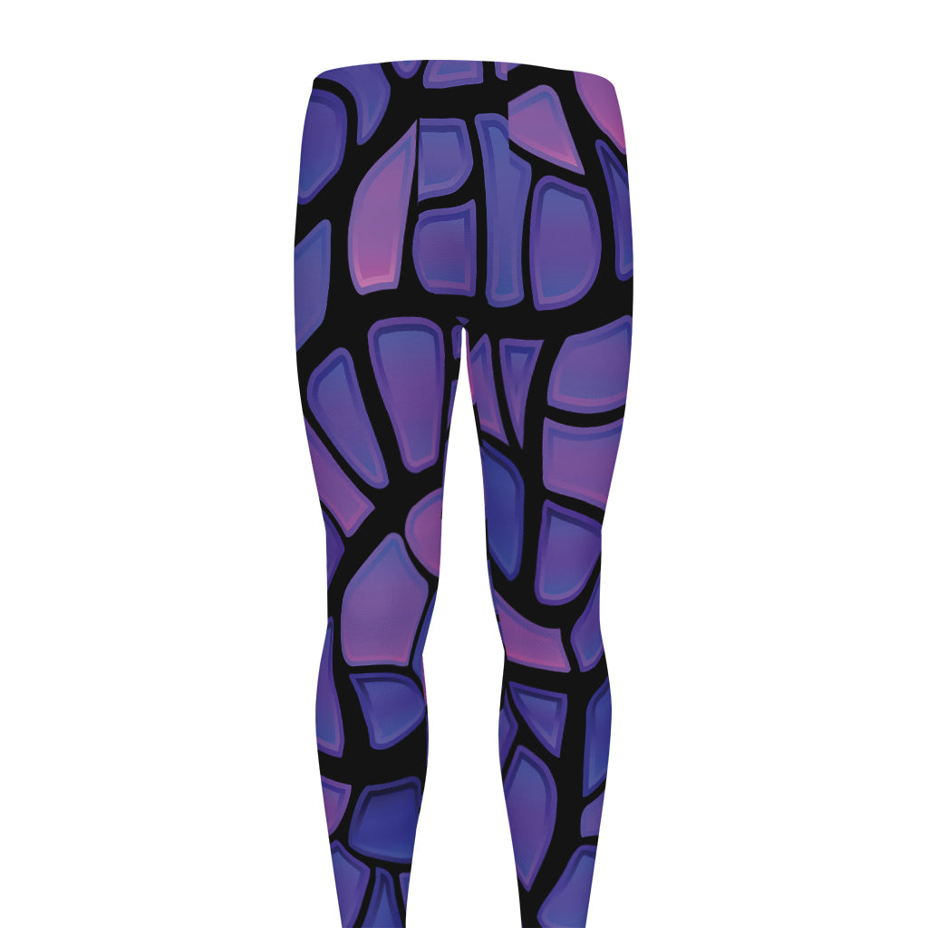 Purple Stained Glass Mosaic Print Men's leggings