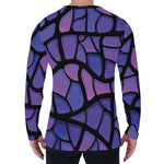 Purple Stained Glass Mosaic Print Men's Long Sleeve T-Shirt