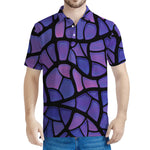 Purple Stained Glass Mosaic Print Men's Polo Shirt