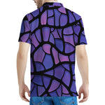 Purple Stained Glass Mosaic Print Men's Polo Shirt