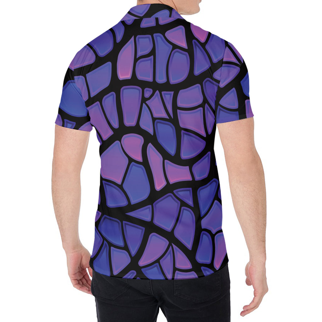 Purple Stained Glass Mosaic Print Men's Shirt