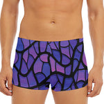 Purple Stained Glass Mosaic Print Men's Short Boxer Briefs
