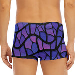 Purple Stained Glass Mosaic Print Men's Short Boxer Briefs