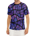 Purple Stained Glass Mosaic Print Men's Short Sleeve Rash Guard