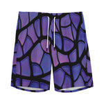 Purple Stained Glass Mosaic Print Men's Sports Shorts