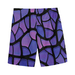 Purple Stained Glass Mosaic Print Men's Sports Shorts