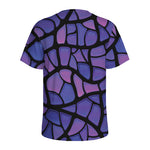 Purple Stained Glass Mosaic Print Men's Sports T-Shirt