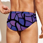 Purple Stained Glass Mosaic Print Men's Swim Briefs