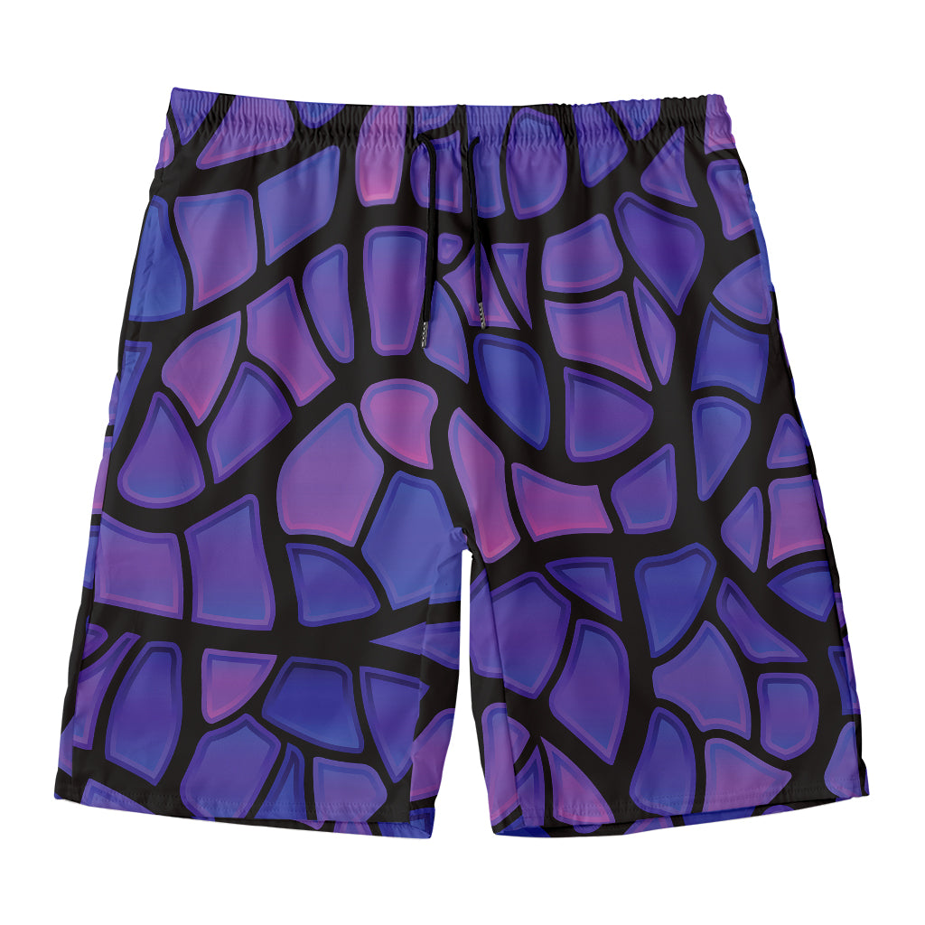 Purple Stained Glass Mosaic Print Men's Swim Trunks