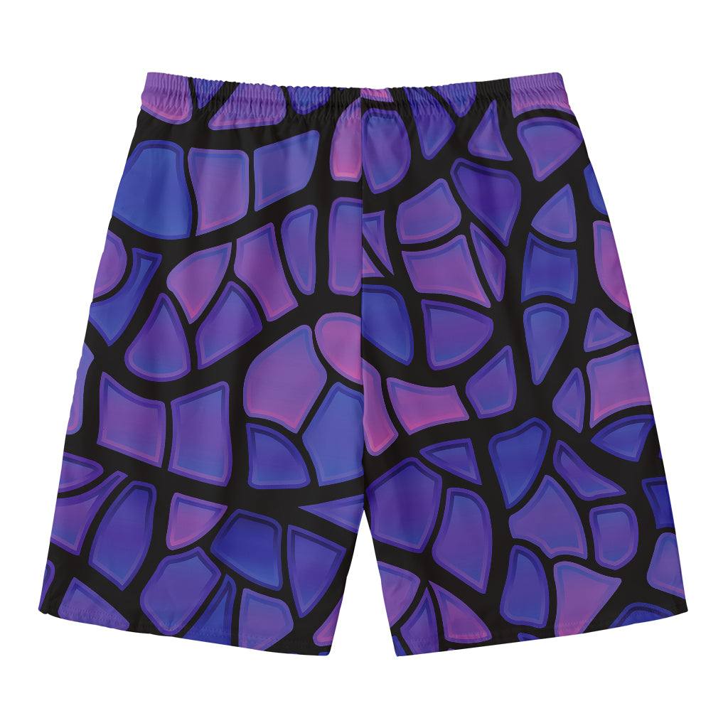 Purple Stained Glass Mosaic Print Men's Swim Trunks