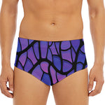 Purple Stained Glass Mosaic Print Men's Triangle Swim Briefs