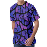 Purple Stained Glass Mosaic Print Men's Velvet T-Shirt