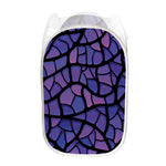 Purple Stained Glass Mosaic Print Mesh Laundry Hamper