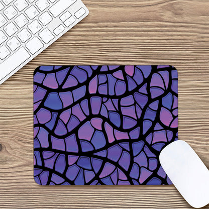 Purple Stained Glass Mosaic Print Mouse Pad
