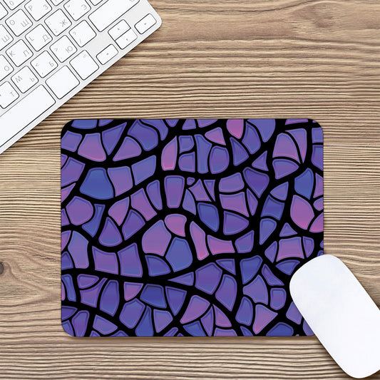Purple Stained Glass Mosaic Print Mouse Pad