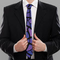 Purple Stained Glass Mosaic Print Necktie