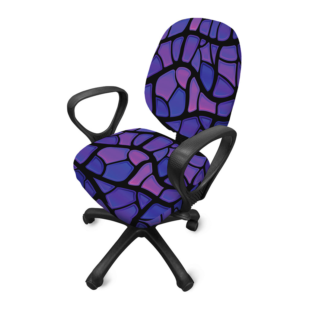 Purple Stained Glass Mosaic Print Office Chair Cover