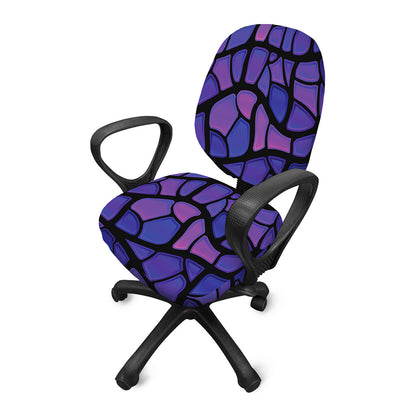 Purple Stained Glass Mosaic Print Office Chair Cover