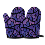 Purple Stained Glass Mosaic Print Oven Mitts
